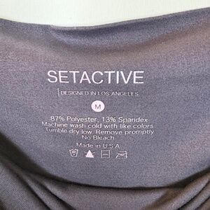 SETACTIVE 7/8 High Rise Leggings Made in USA Gray Black Size Medium